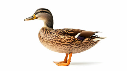 Obraz premium A beautiful, vibrant mallard duck standing gracefully with detailed feathers and bright orange feet, showcasing its natural elegance.