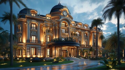 Fototapeta premium Artistic theater design with grand architecture and elegant stage features