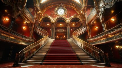 Obraz premium Artistic theater building with grand architecture and elegant interior design