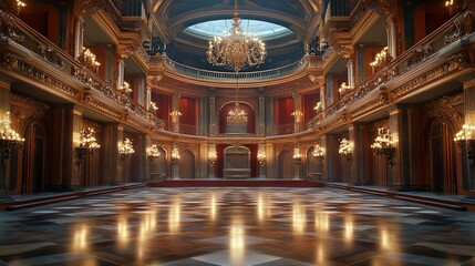 Obraz premium Elegant theater architecture with grand design and artistic stage elements