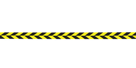 Warning tape with yellow and black diagonal stripes. Warn stop seamless line. Yellow and black caution tape border. vektor