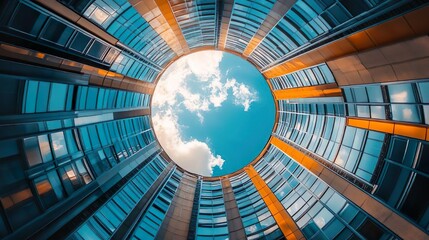 Naklejka premium Innovative round building design ideal for futuristic architecture photography