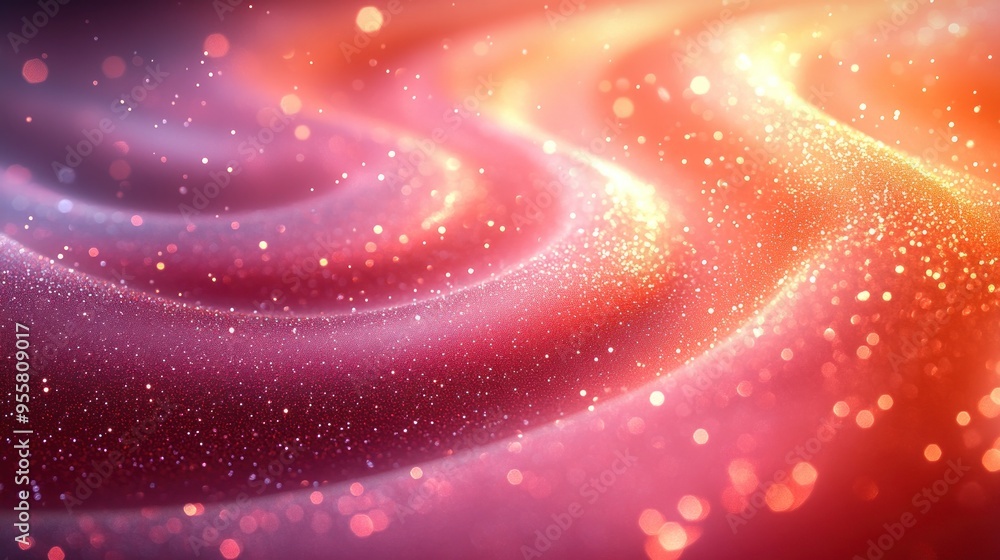 Poster sparkling abstract background with shimmering lights and wavy textures