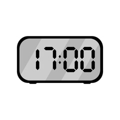digital clock shown 5 pm