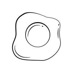 line art fried egg