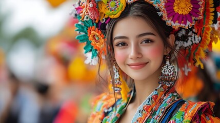 Lively cultural festival traditional clothing music dancing colorful decorations