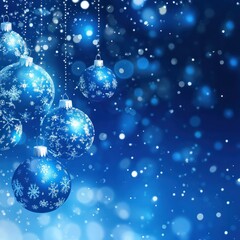 blue christmas background with snowflakes and christmas balls --v 6.1 Job ID: 9e7e258b-95e4-4a00-9080-4f1e82455e8b
