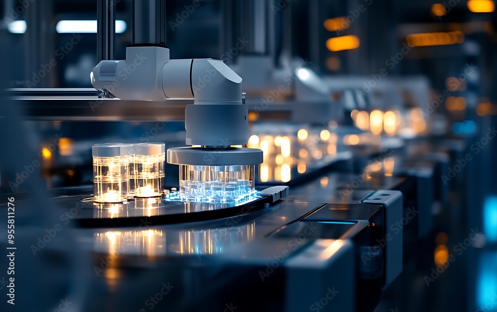 Poster sterile pharmaceutical factory with robotic systems for precision medication processing