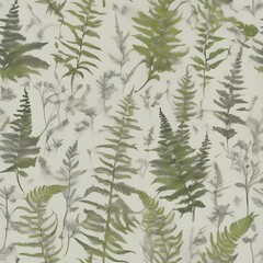 Botanical Sketch: A hand-drawn style pattern with ferns and wildflowers, evoking a naturalist’s notebook.