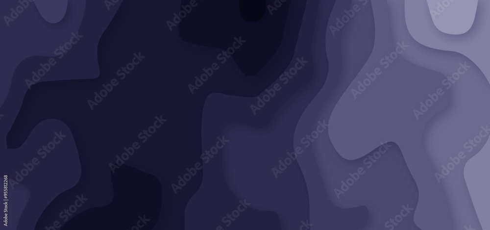 Poster abstract modern background with wave style and soft blue pastel color 3d papercut vector background.