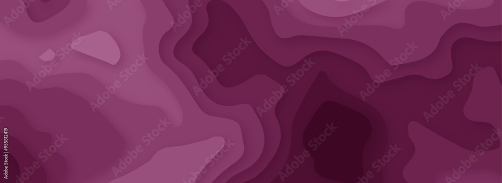 Wall mural abstract background with paper cut layers composition in purple and pink gradient. background for we