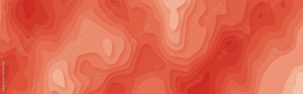 Poster orange colorful gradient wavy papercut with overlap layers background. abstract multi-layer 3d seaml