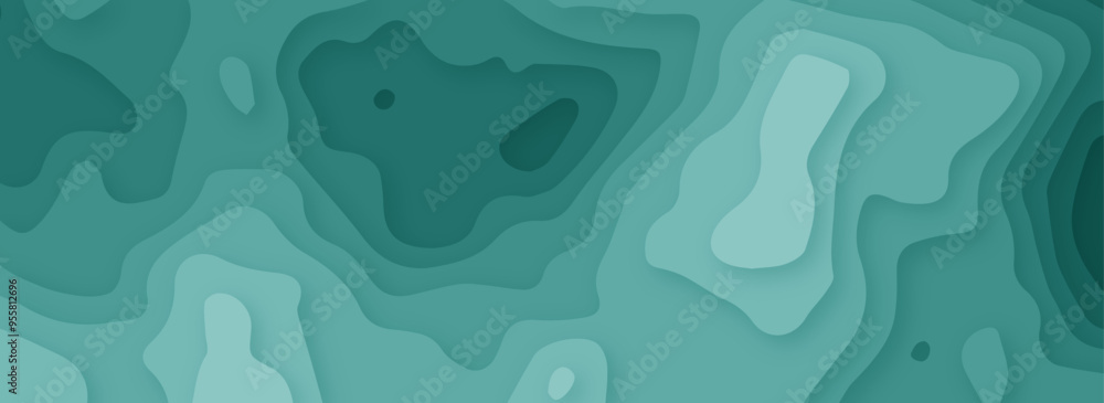 Poster abstract modern background with wave style and soft blue pastel color 3d papercut vector background.
