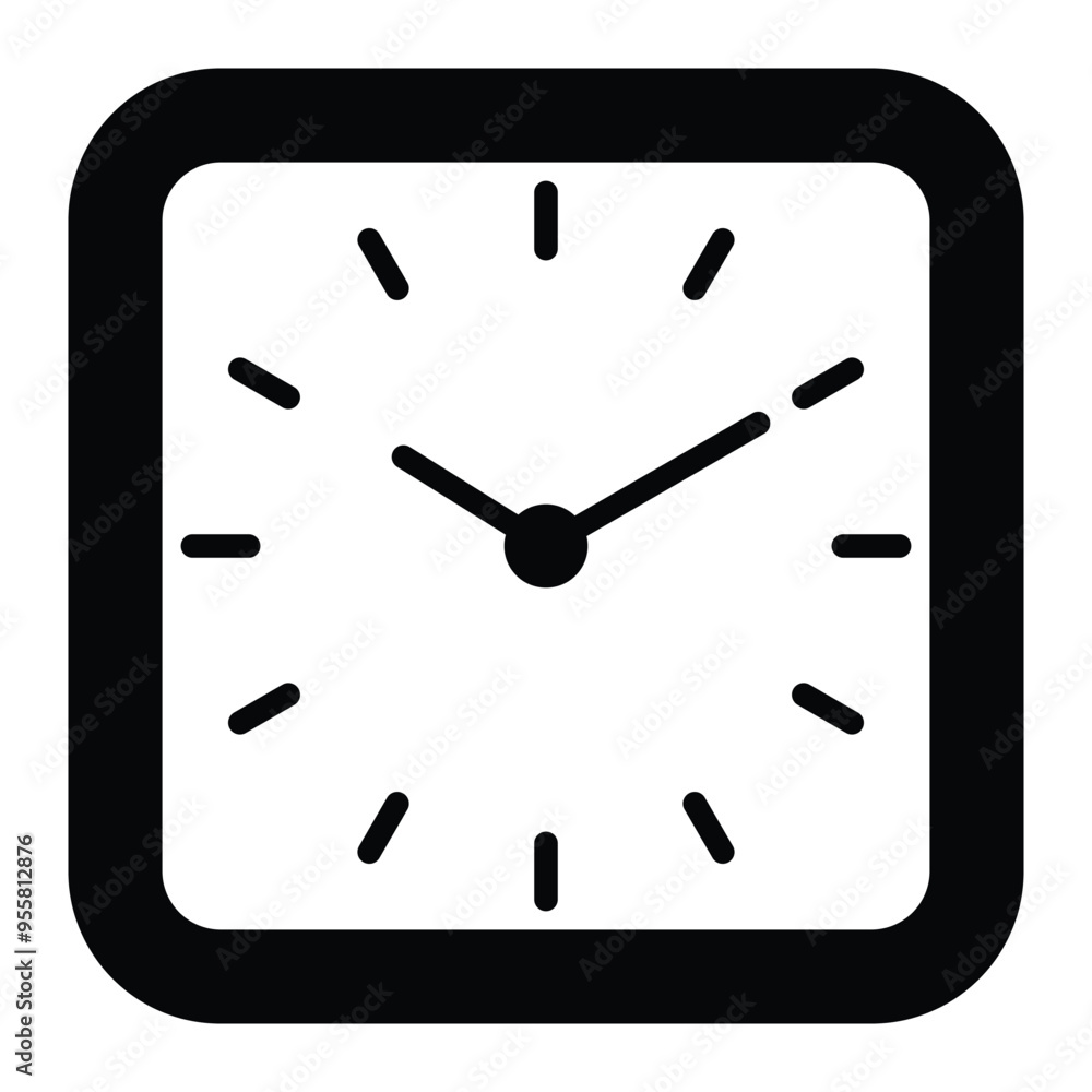 Poster clock vector icon. wall clock black silhouette. time symbol. flat design for apps and websites. isol