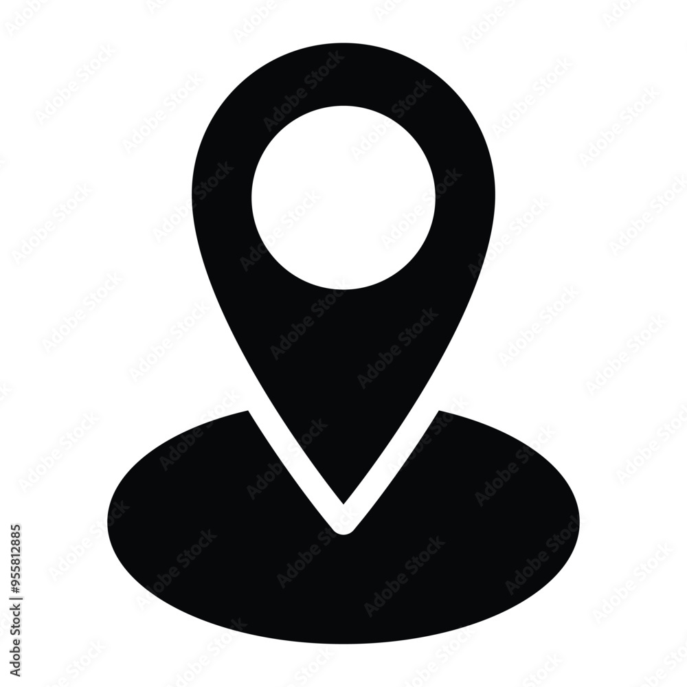 Poster location pin icon. map pin place marker pointer. gps app sign. directional guide symbol. navigation 