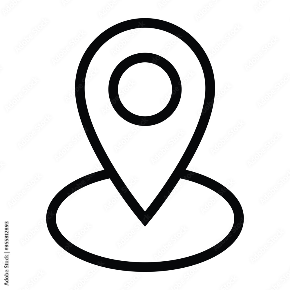 Poster location pin icon. map pin place marker pointer. gps app sign. directional guide symbol. navigation 