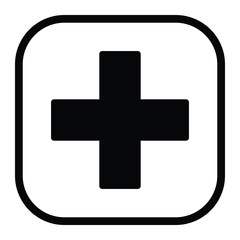 Medical cross vector icon. Medicine health hospital sign. Emergency medicine concept. First aid. Health care symbol.
