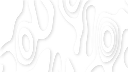 Abstract White 3d origami or cut paper topographic background illustration. White paper cut decoration textured with wavy layers 3d topography relief background.	
