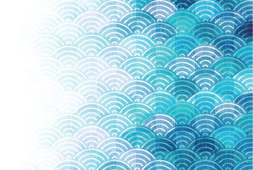 青　和紙　模様　和柄　背景	