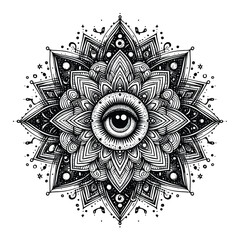 mandala with an eye at the center, symbolizing the universe,3.eps