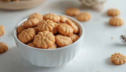 Cookies acorn shape brown biscuits snack homemade for family tea time