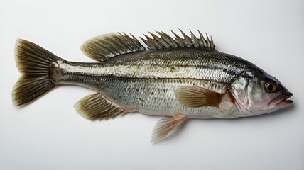 Arabian sea bass fish on white