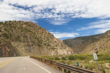 Road through Royal Gorge Canyon, Colorado