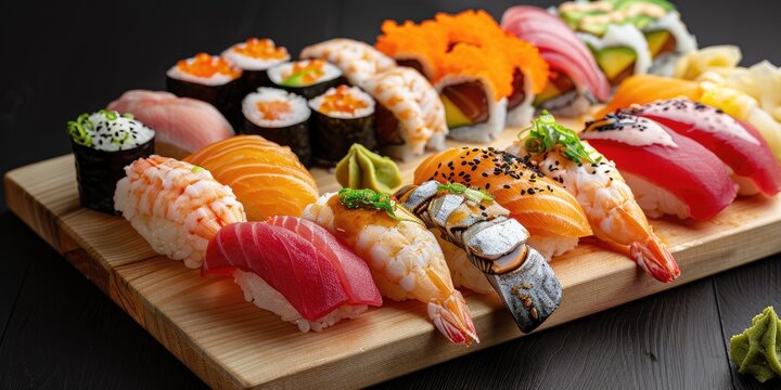 Delicious sushi dinner for sushi lovers