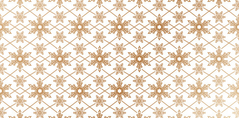 snowflake pattern ornament golden color isolated white background for wallpaper the bedroom, patterned fills, webs pages, surface textures, book covers, fabrics printing paper, textiles tiles interior