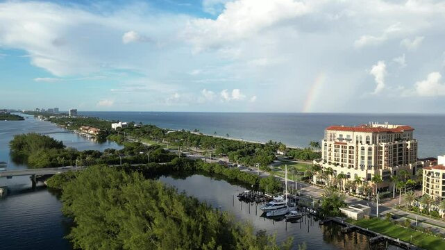 Rainbow off Hollywood Beach on Florida's east coast, located in Broward County between Fort Lauderdale and Miami.