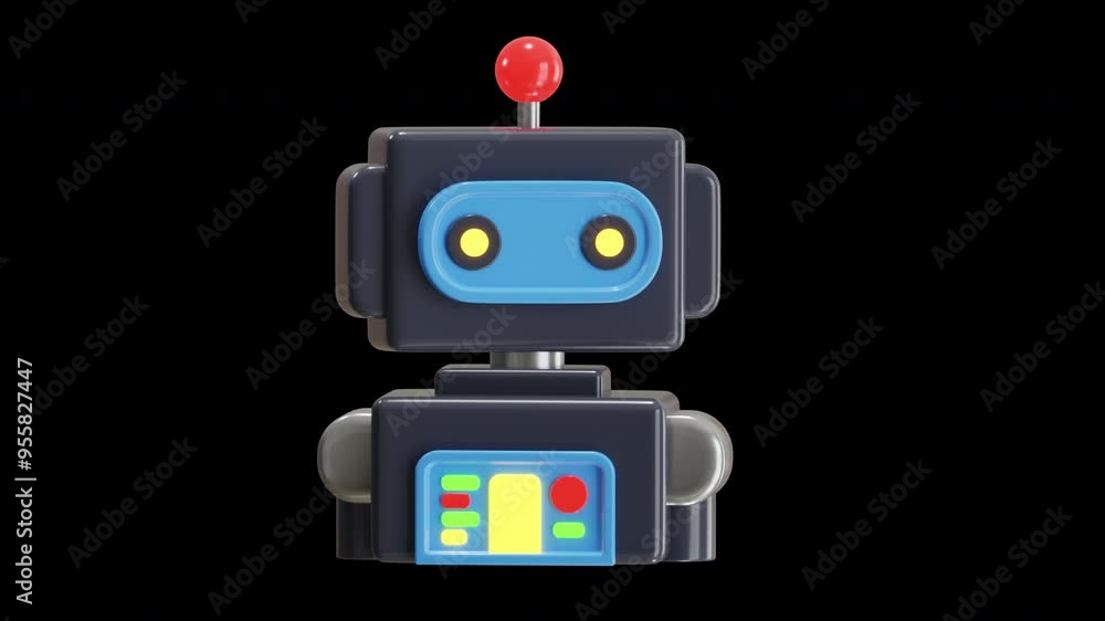 Poster 3d animation of robotics technology innovation | alpha channel