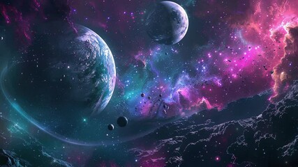 Background with planet and space - Powered by Adobe