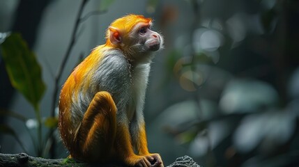 Obraz premium Portrait of a Proboscis Monkey - Borneo's Endemic Primate Species in its Natural Habitat