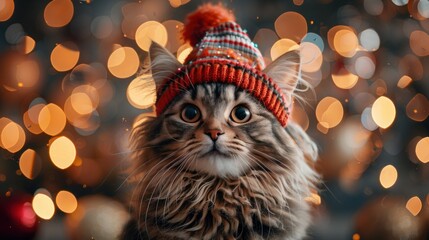 Colorful Cat Birthday Banner for Anniversary or Holiday Celebrations