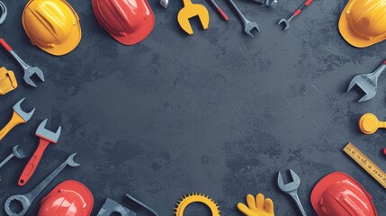 Construction Tools  Hard Hat  Wrench  Safety Gear  Workwear  Industry  Tools Background