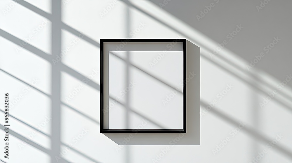 Poster modern minimalist mockup of an empty room with blank frame