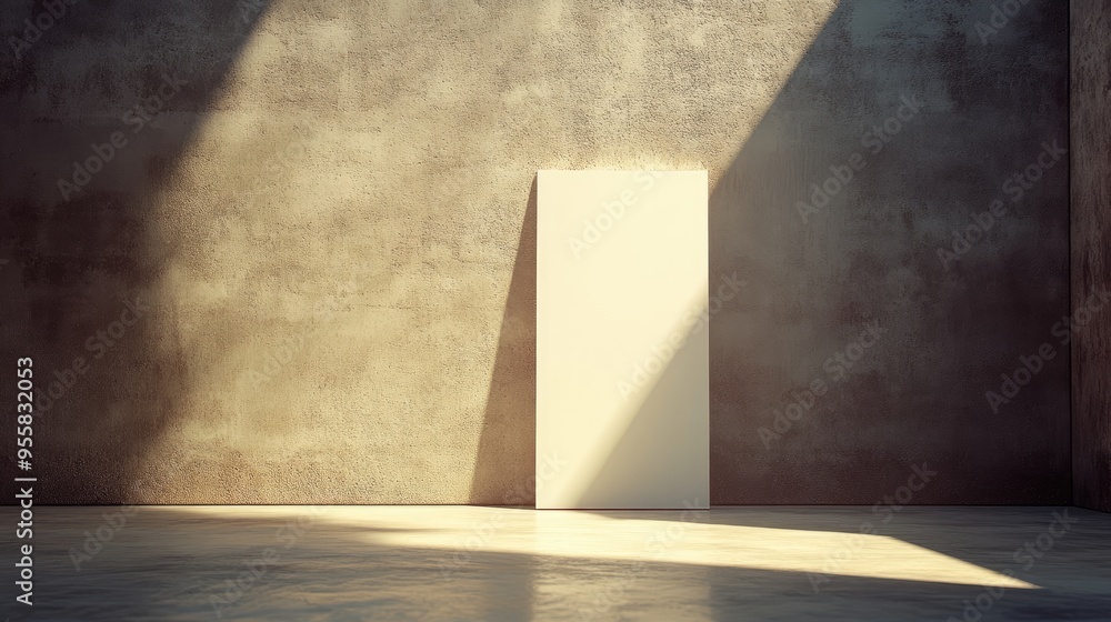 Poster modern minimalist mockup of an empty room with blank frame