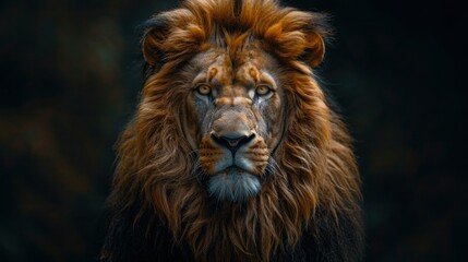 Fototapeta premium Professional King: A Lion in Dark Business Suit