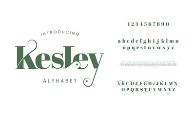 Kesley typography beauty fashion elegant minimalist serif italic fonts decorative wedding vintage retro logos. Minimal luxury font alphabet logo. Vector illustration