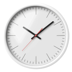 wall clock isolated on transparent white background, clipping path