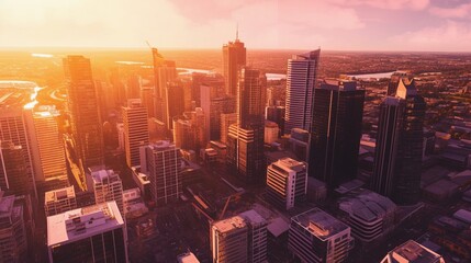 Obraz premium 夕暮れの都会7