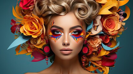 Naklejka premium Paper collage backgrounds adult art. 