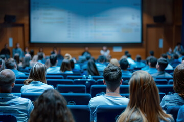 A large crowd of people are watching a movie in a theater, generative ai image,