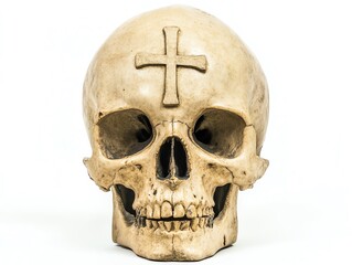 Obraz premium Skull with Cross Decorated with crosses