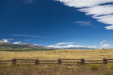 Landscape with mountains and clouds