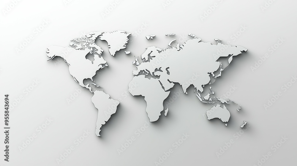 Poster a white background with a map of the world on it