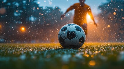 Soccer Ball In The Rain