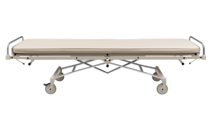 Hospital resting Bench stretcher isolated on transparent white background, clipping path
