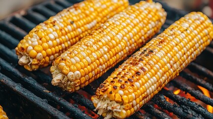 Grilled Corn on the Cob on a BBQ Grill