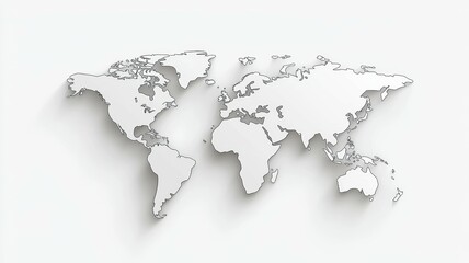 A white background with a map of the world drawn on it